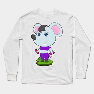 Mouse Fitness Dumbbells Long Sleeve T-Shirt